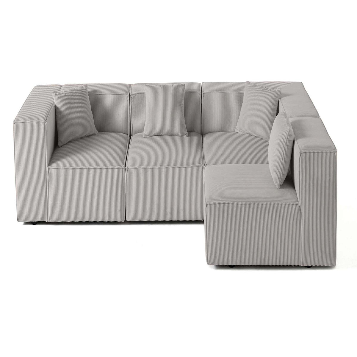 LISA DESIGN Arty - canapé modulable d'angle droit 4 places - en velours côtelé