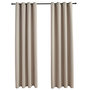 Voir la diapositive 2 : VIDAXL Rideaux occultants avec anneaux en metal 2 pcs Beige 140x225 cm