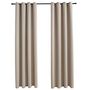 Voir la diapositive 2 : VIDAXL Rideaux occultants avec anneaux en metal 2 pcs Beige 140x225 cm