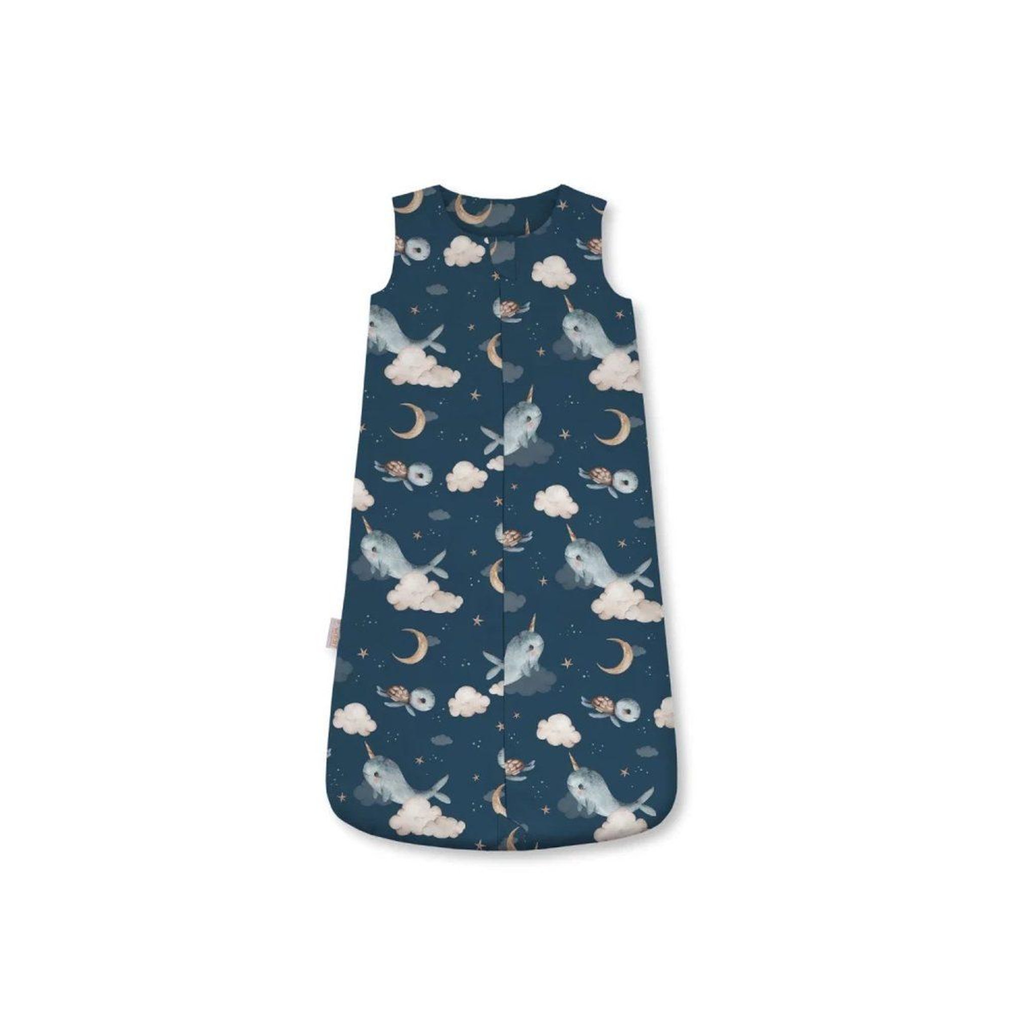 WALDIN Gigoteuse en bambou 50 × 90 cm 2,5 TOG - taille M - motif baleine, bleu foncé