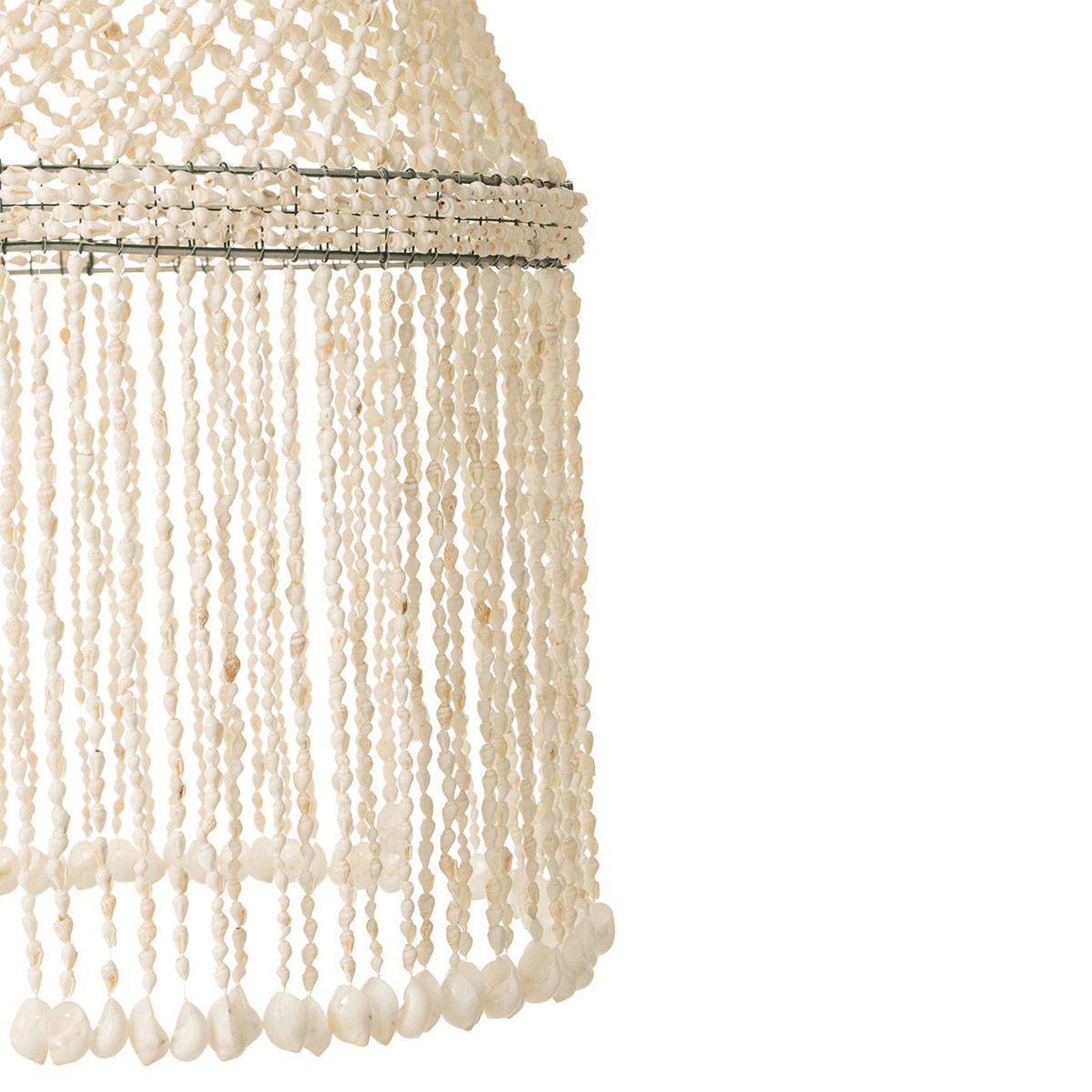 Voir la diapositive 4 : J-LINE Lampe suspension coquillage  lisa  128cm naturel
