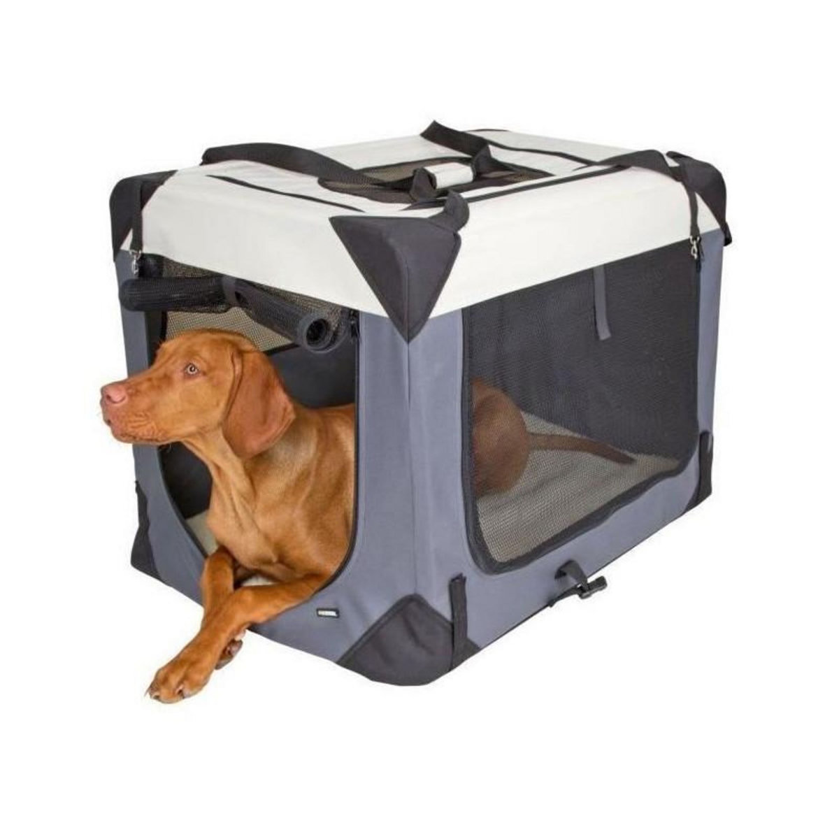 KERBL Box de transport - KERBL - Journey- 70 x 52 x 52 cm - Gris / Beige