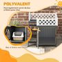 Voir la diapositive 6 : PAWHUT Maison niche chat sur pied - 2 niveaux, porte loquet, terrasse, escalier - bois gris blanc