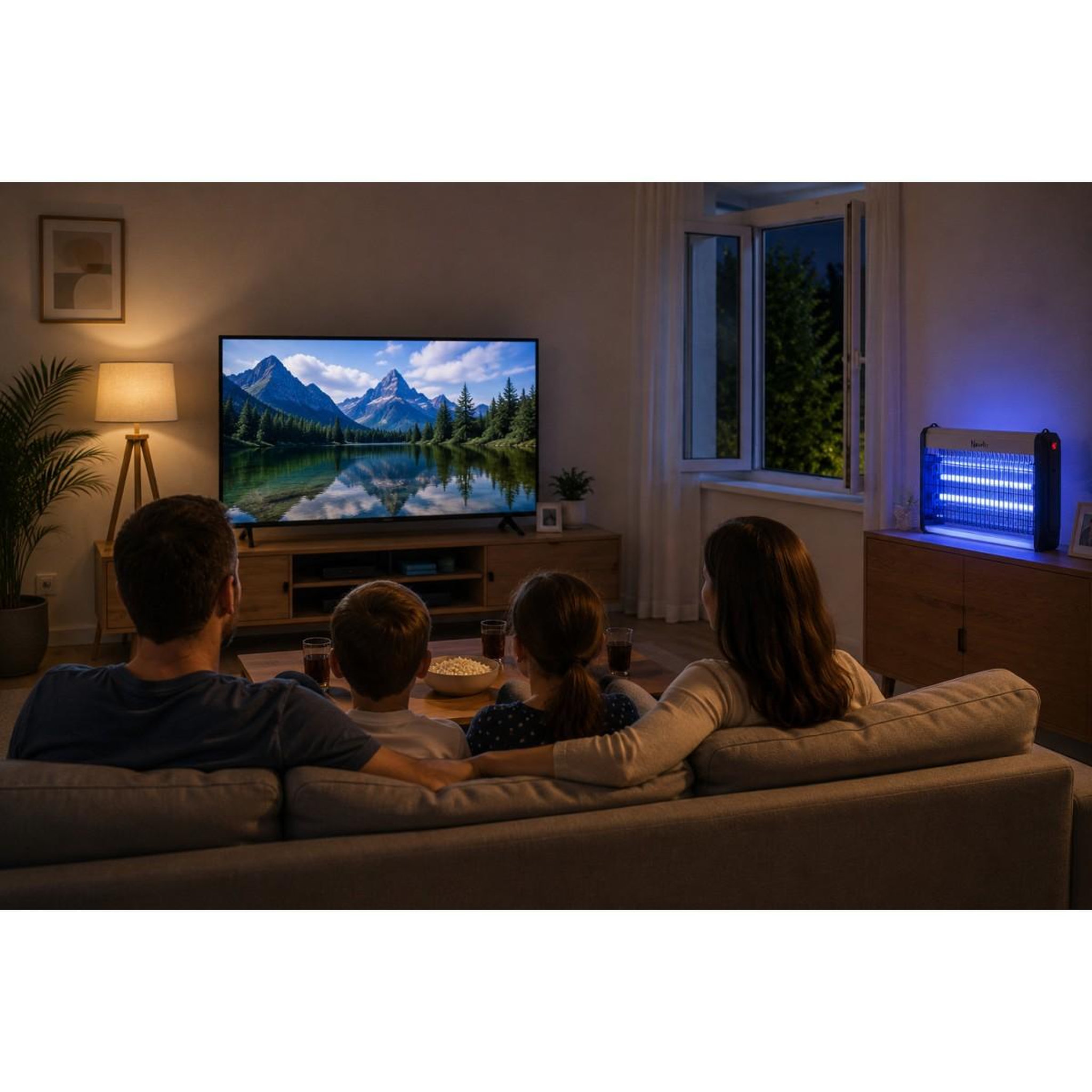 Voir la diapositive 6 : INTEC Lampe anti moustique intérieur extérieur 2500v technologie led 8w surface 60m2 elimine mouches moucherons & insectes volants