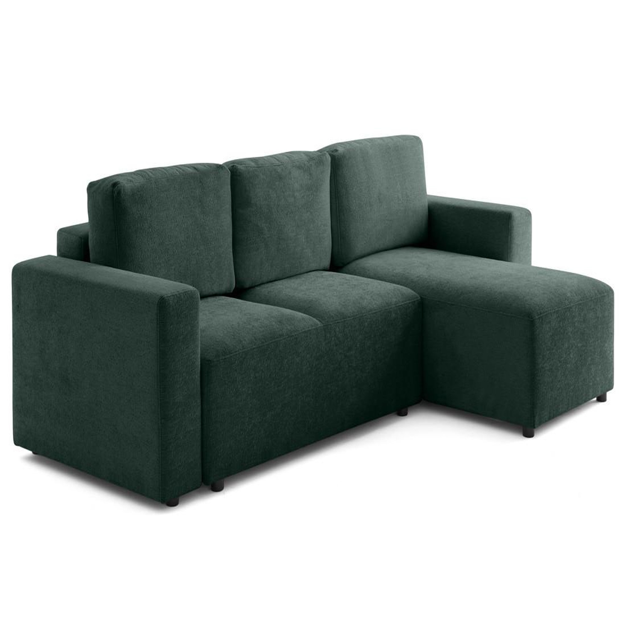 Voir la diapositive 5 : LISA DESIGN Livy - canapé d'angle réversible 4 places convertible avec coffre en velours texturé