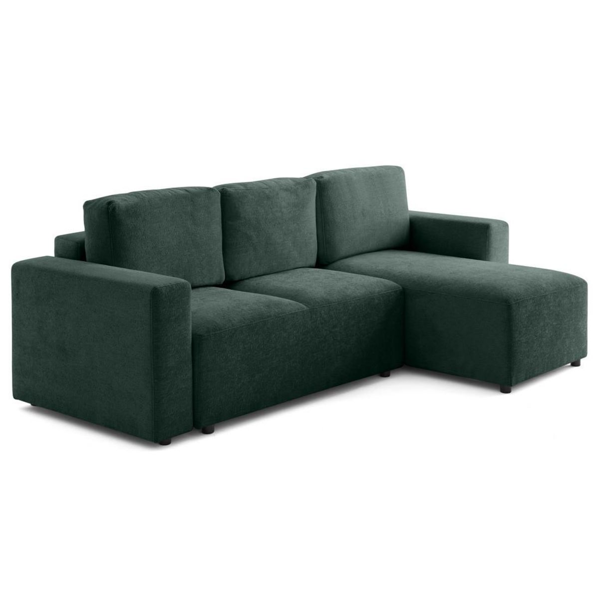 LISA DESIGN Livy - canapé d'angle réversible 4 places convertible avec coffre en velours texturé