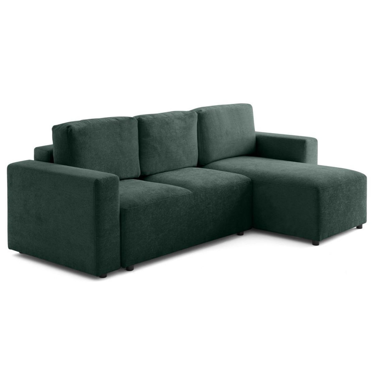 LISA DESIGN Livy - canapé d'angle réversible 4 places convertible avec coffre en velours texturé