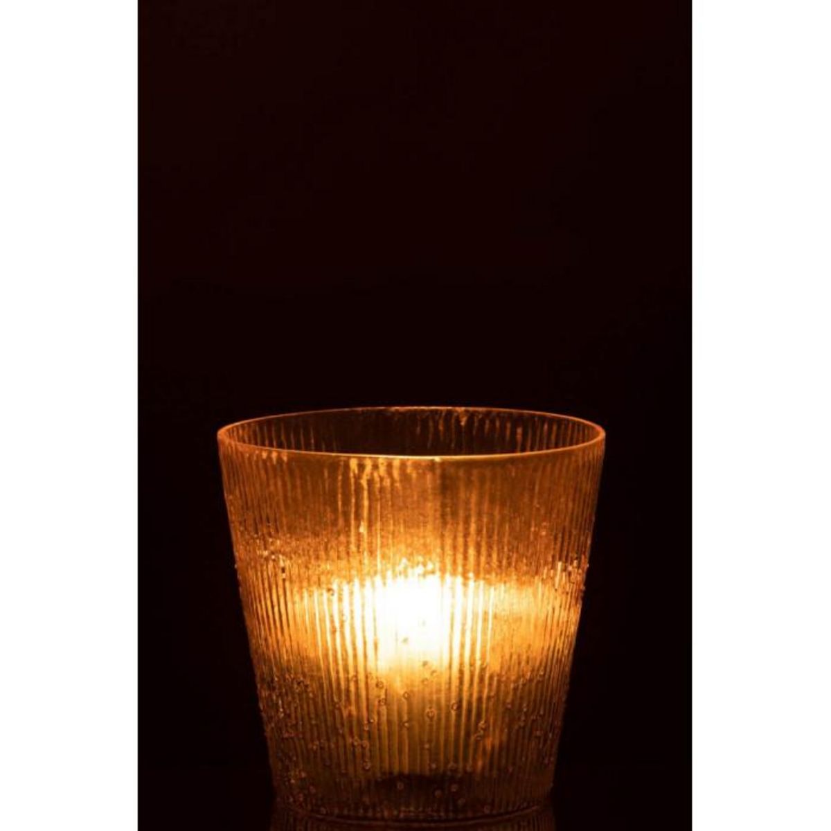 Paris Prix Photophore Côtelé en Verre  Althea  16cm Rose