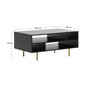 Voir la diapositive 4 : BEST MOBILIER Monica - table basse - noir - 5 niches - 100 cm