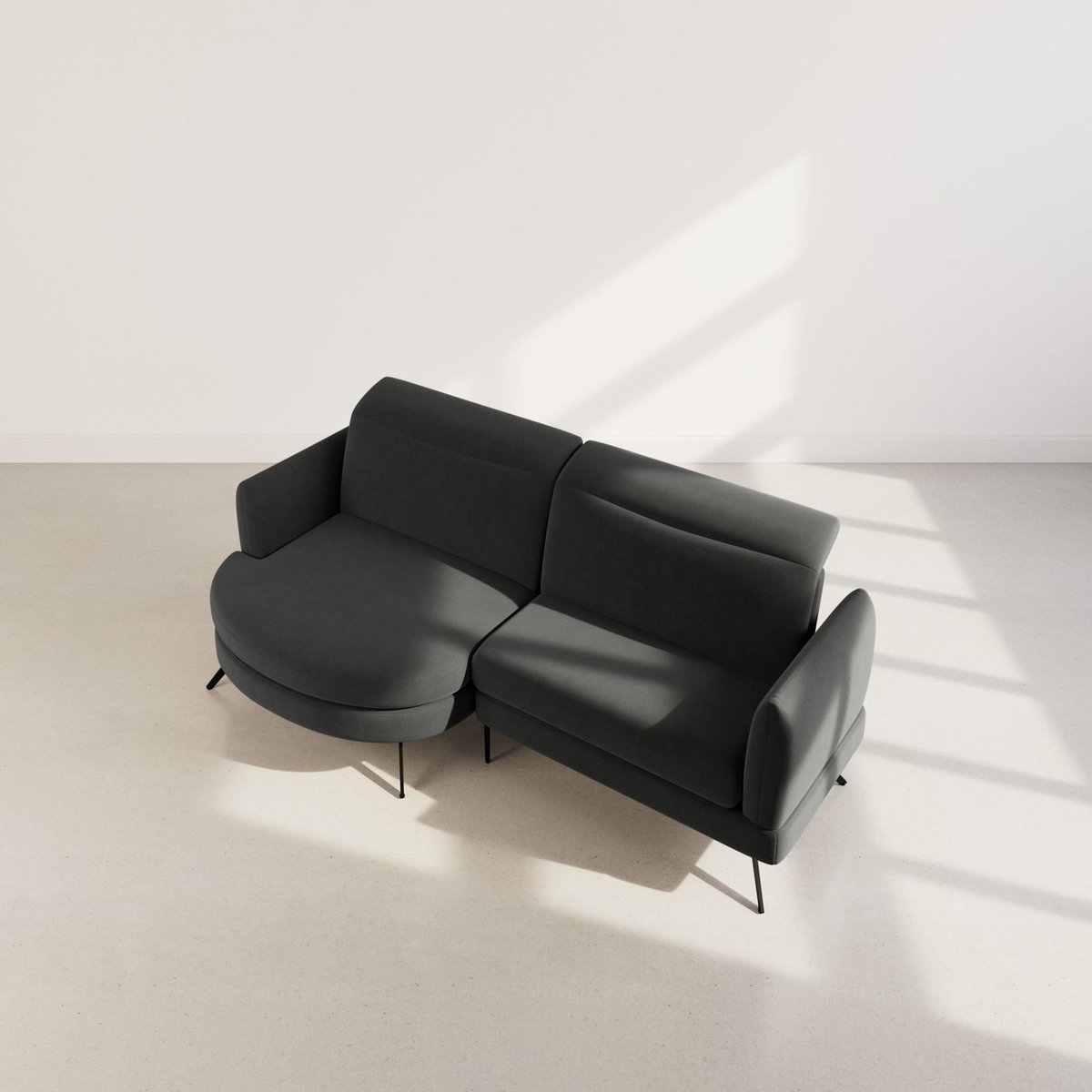 LISA DESIGN Terry - canapé d'angle gauche 4 places avec têtières réglables en tissu texturé