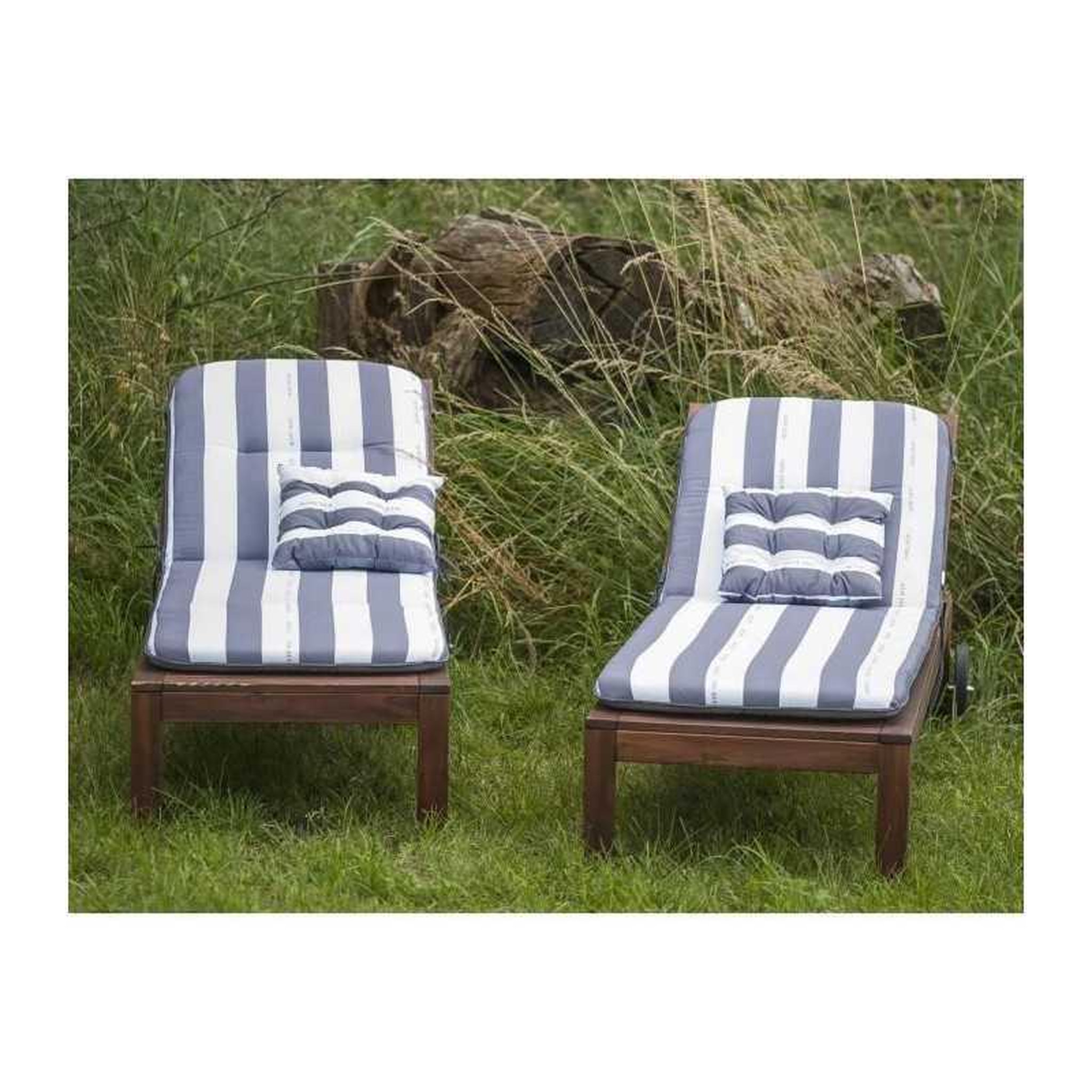 Voir la diapositive 2 : Jardin prive Jardin prive flocons cancale coussin réversible pour bain de soleil gris et blanc 188 cm