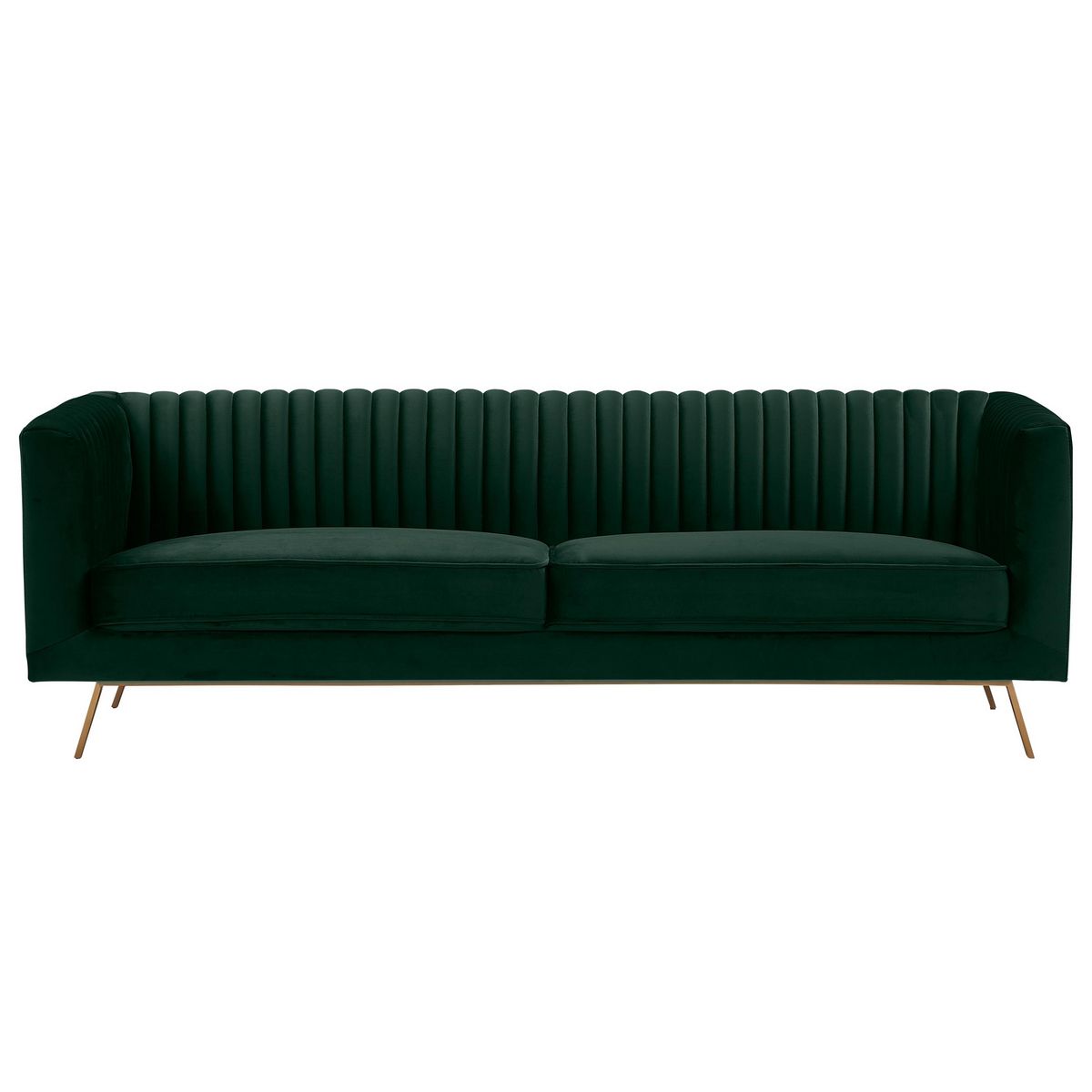 Rendez vous déco Canapé 3 places en velours vert foncé - Gatsby