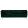 Voir la diapositive 1 : Rendez vous déco Canapé 3 places en velours vert foncé - Gatsby