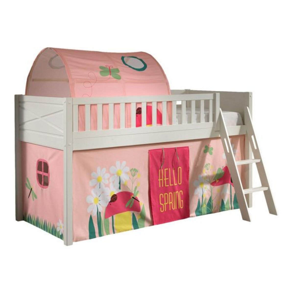 Paris Prix Lit Enfant Tente & Tunnel  Scott Spring  90x200cm Blanc