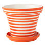 Voir la diapositive 1 : Paris Prix Pot Avec Soucoupe en Céramique  Granada Rayure  50cm Orange