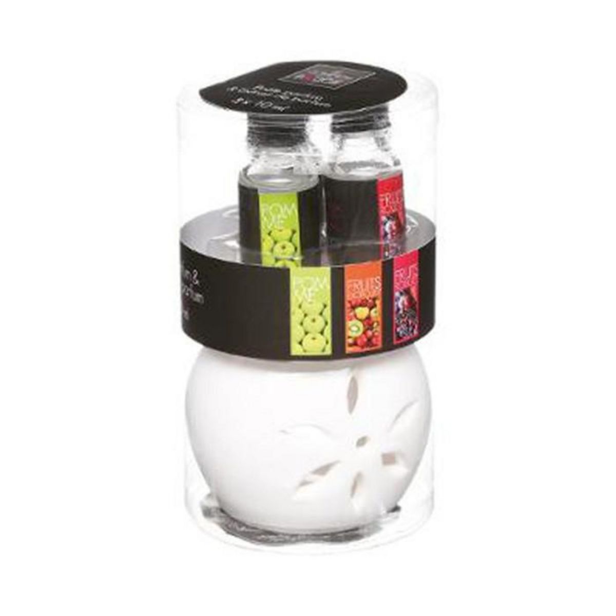 ATMOSPHERA Brûle-Parfum & 3 Flacons d'Huiles  Pura  10ml Fruits