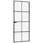 Voir la diapositive 4 : VIDAXL Porte d'interieur Noir 83x201,5 cm Trempe verre aluminium fin