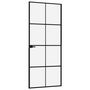 Voir la diapositive 4 : VIDAXL Porte d'interieur Noir 83x201,5 cm Trempe verre aluminium fin