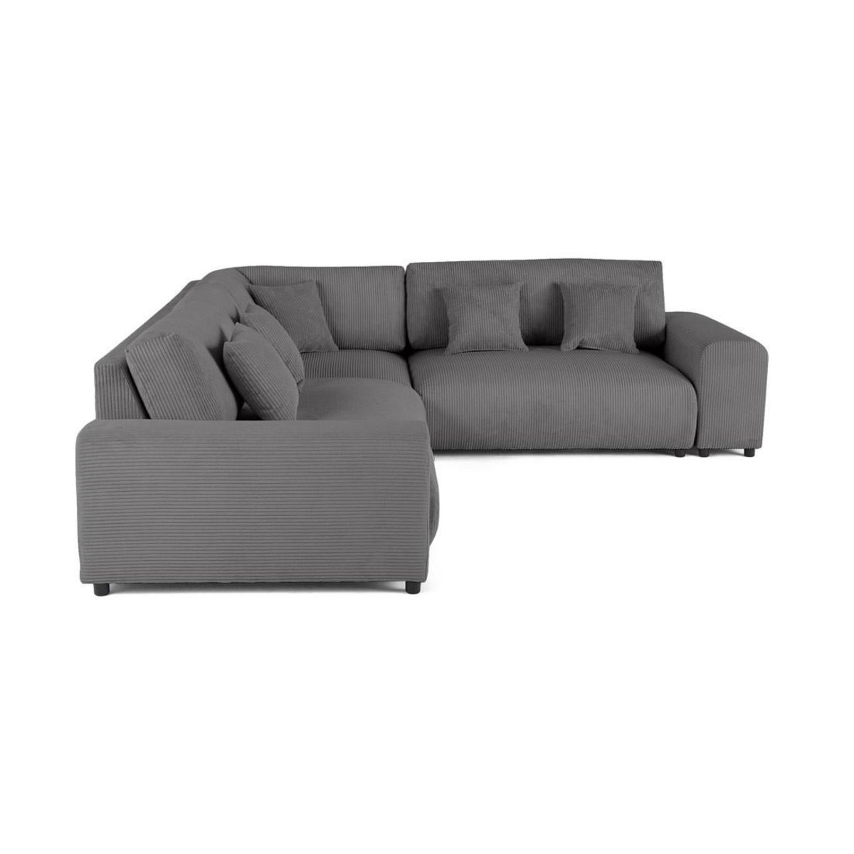 LISA DESIGN Garance - canapé modulable d'angle droit - 5 places - en velours côtelé