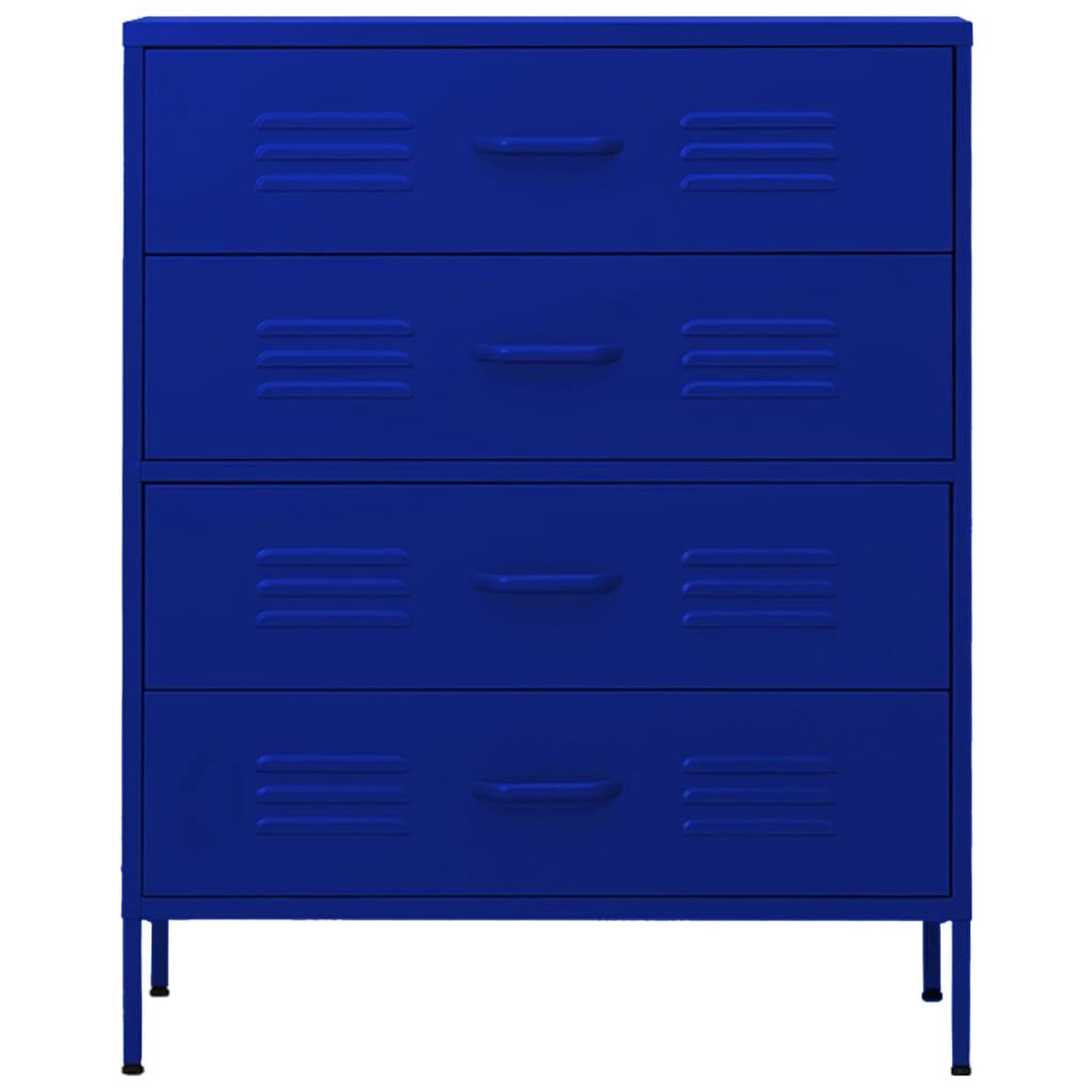 Voir la diapositive 3 : VIDAXL Commode Bleu marine 80x35x101,5 cm Acier