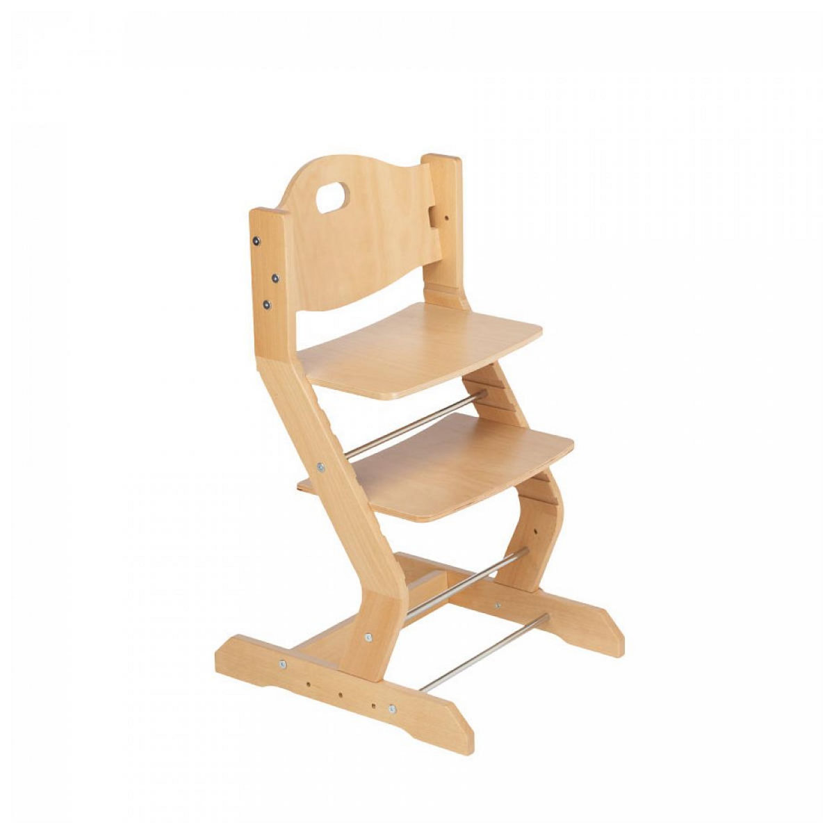 TISSI Chaise haute pour enfant en hêtre massif naturel