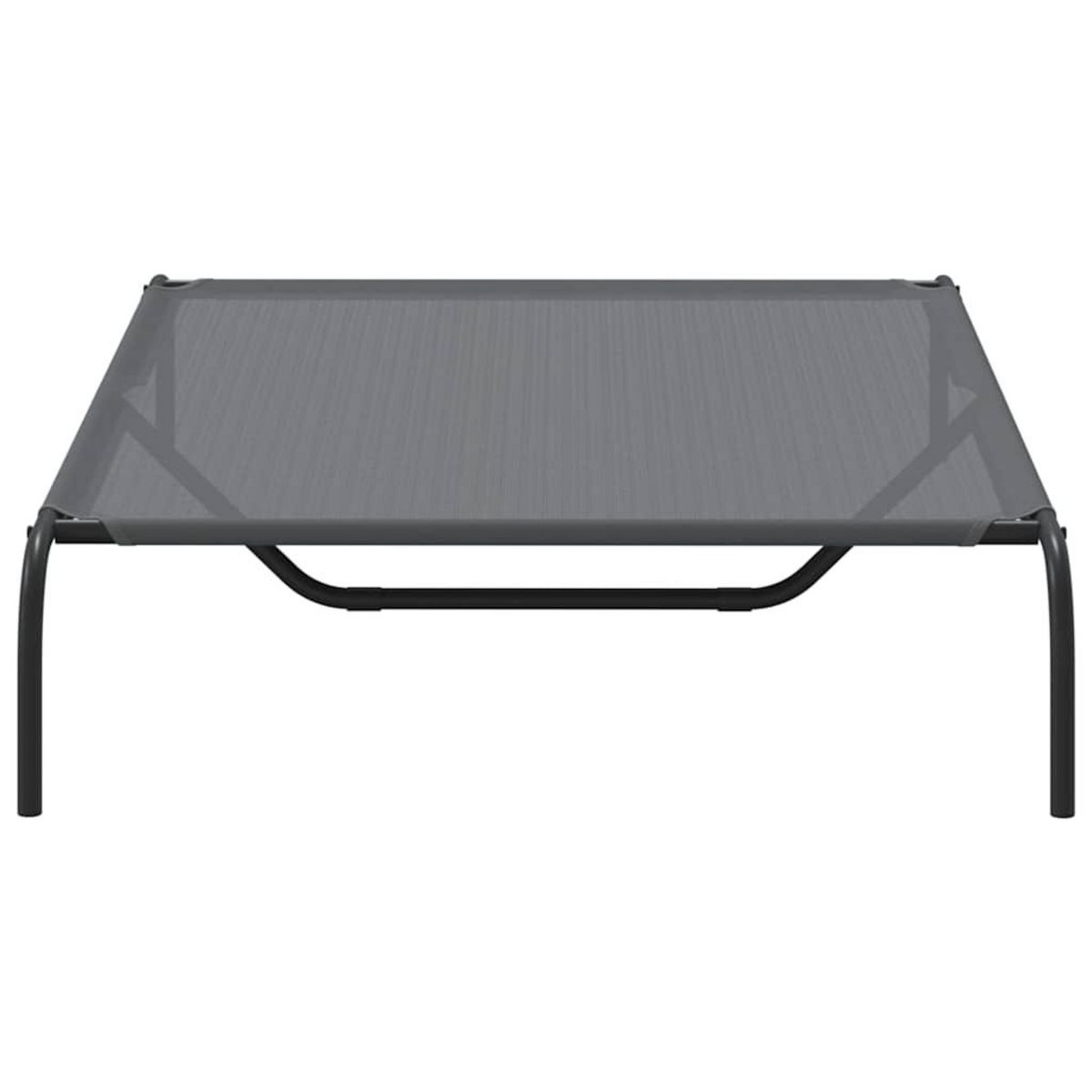 VIDAXL Lit sureleve pour chien gris 130x80x20 cm textilene et acier