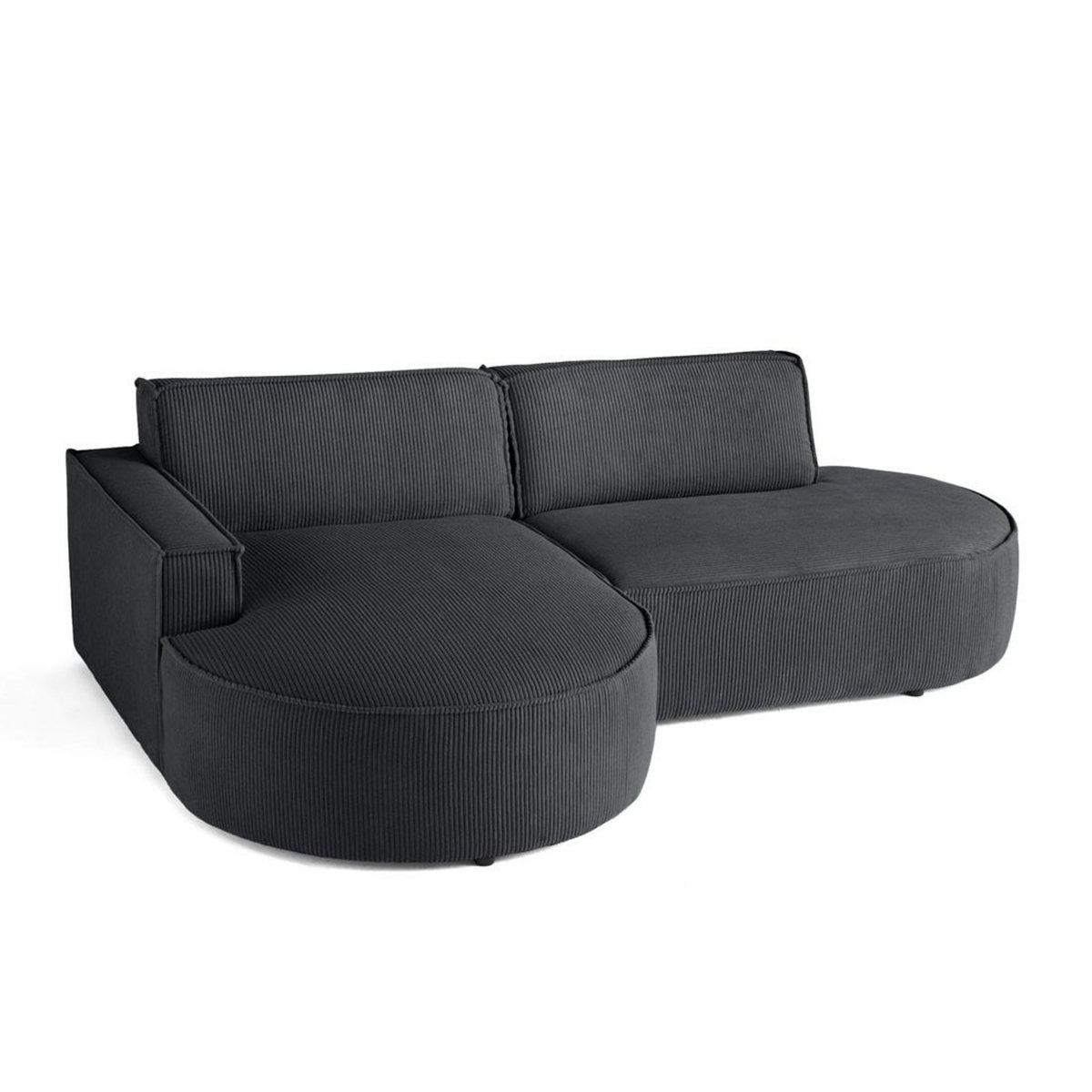 LISA DESIGN Spiaggia - canapé d'angle gauche - forme arrondie - 4 places - en velours côtelé