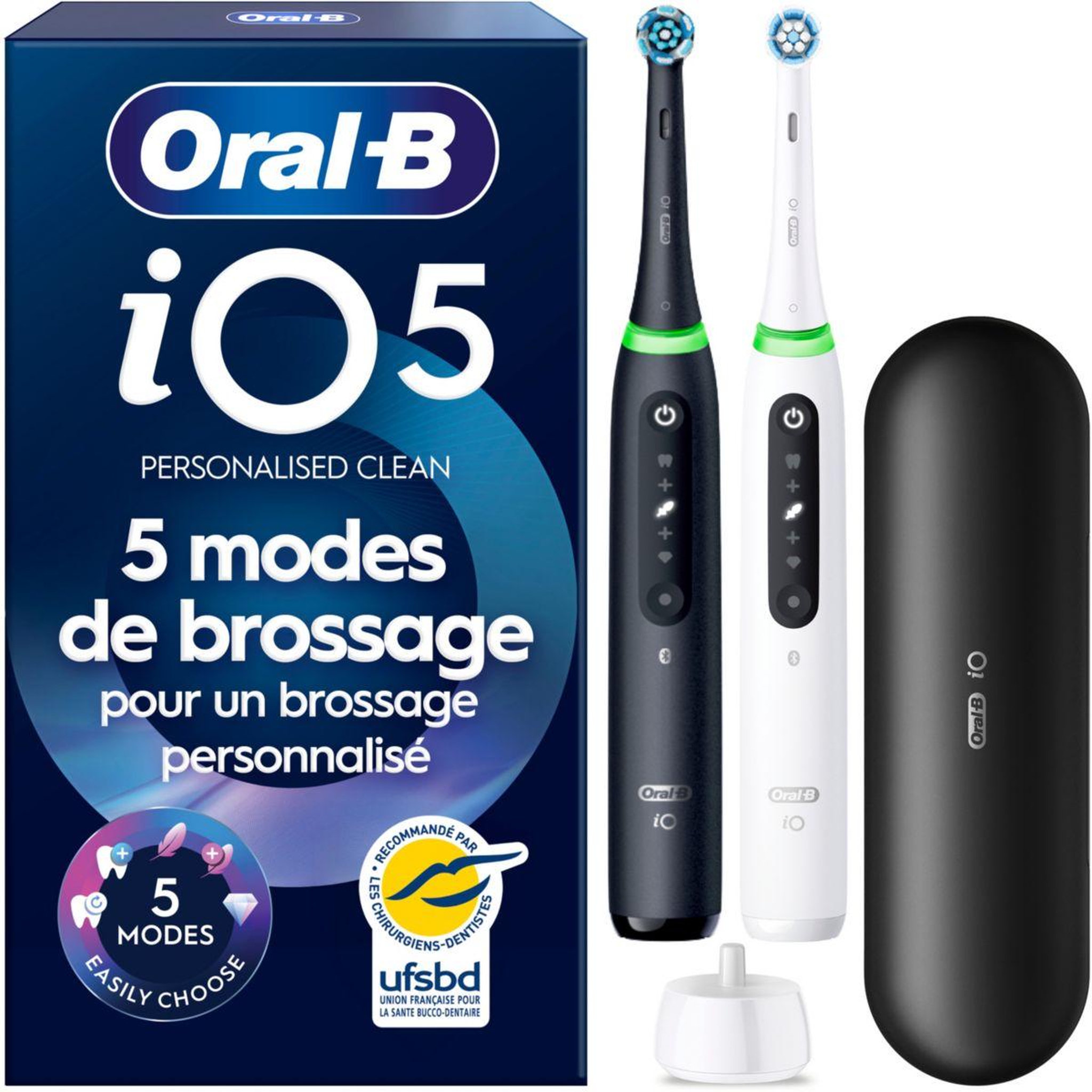 ORAL B Brosse à dents électrique io5 duo matt black/quite white