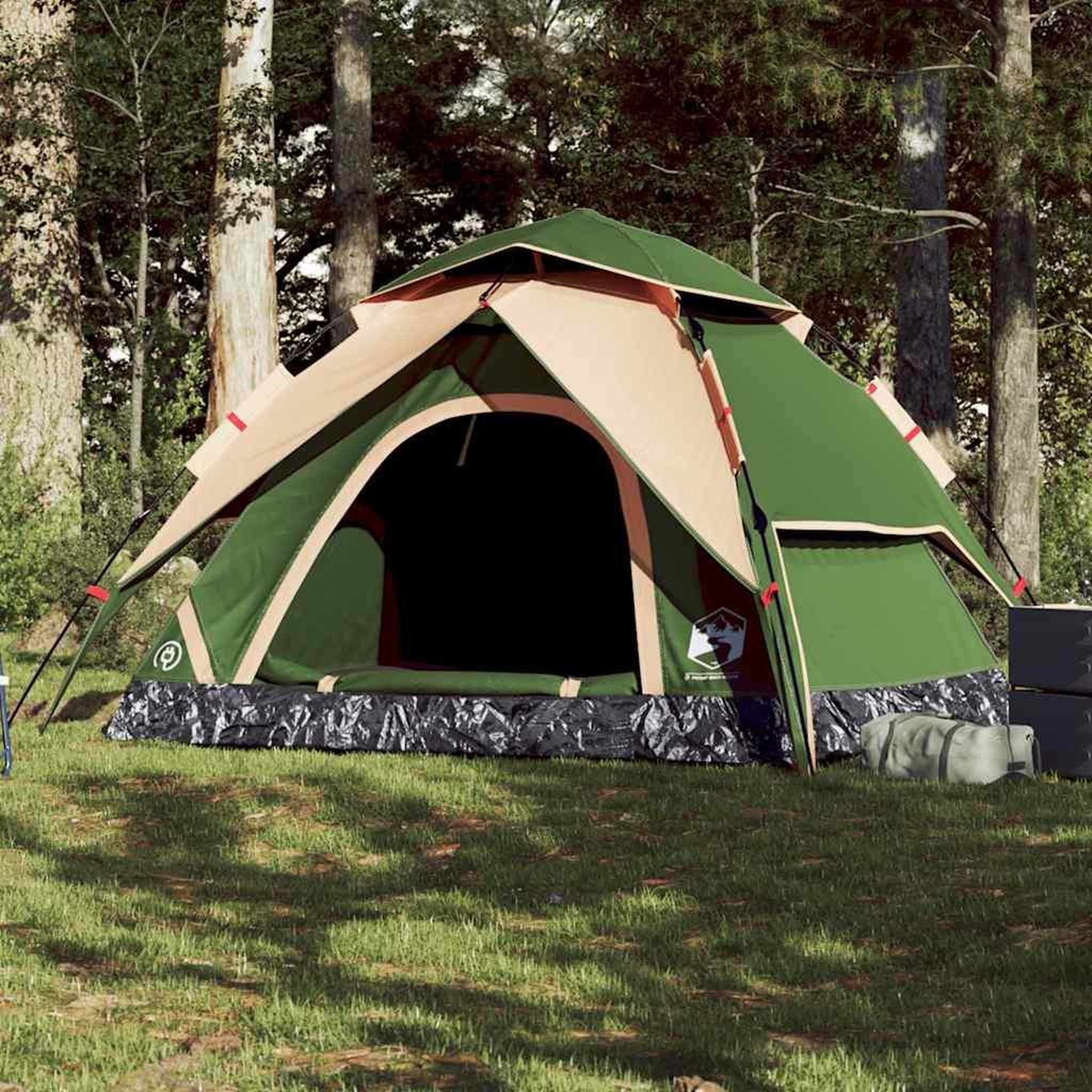 VIDAXL Tente de camping a dome 5 personnes vert liberation rapide