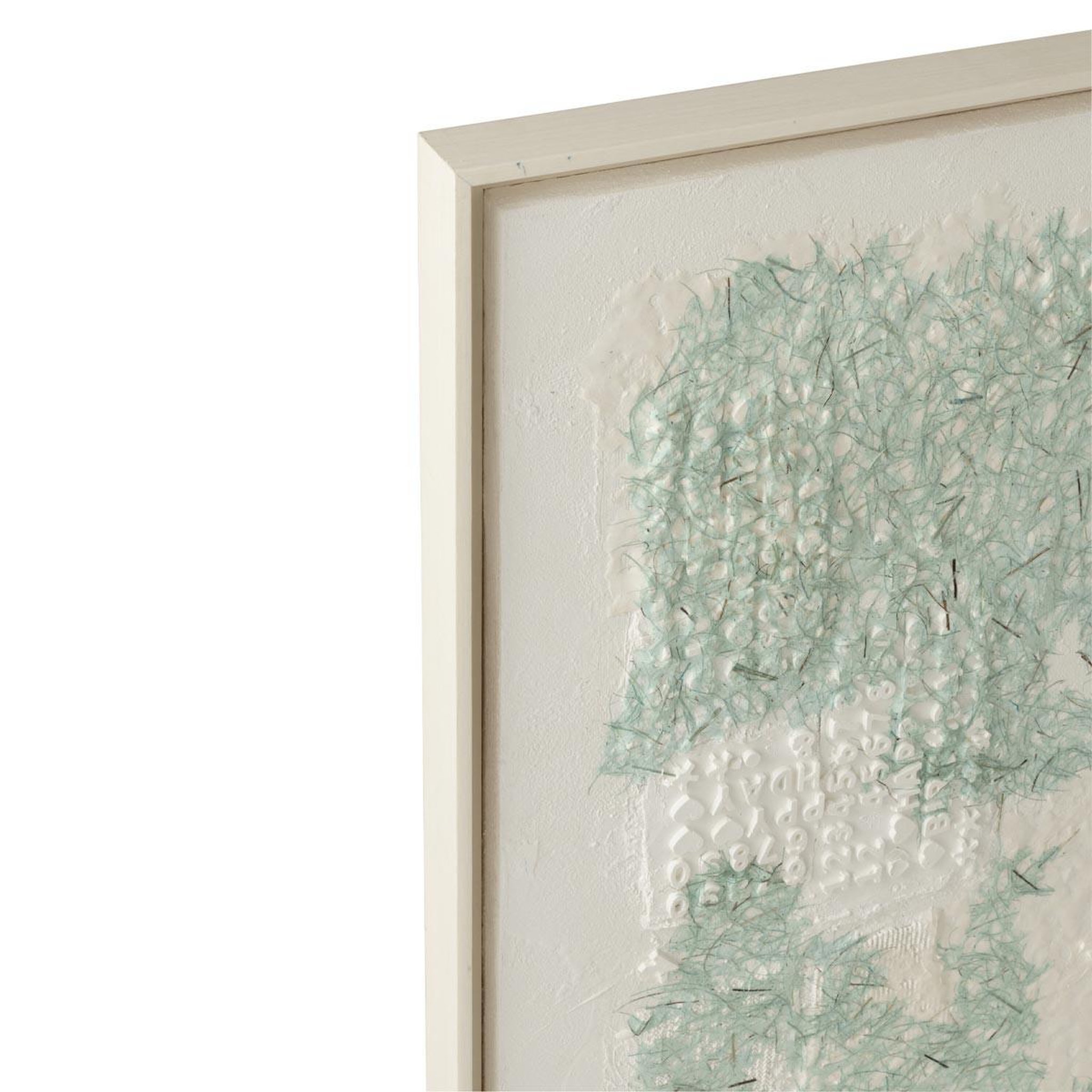 Voir la diapositive 2 : J-LINE Tableau déco  plâtre  86x86cm blanc & vert clair