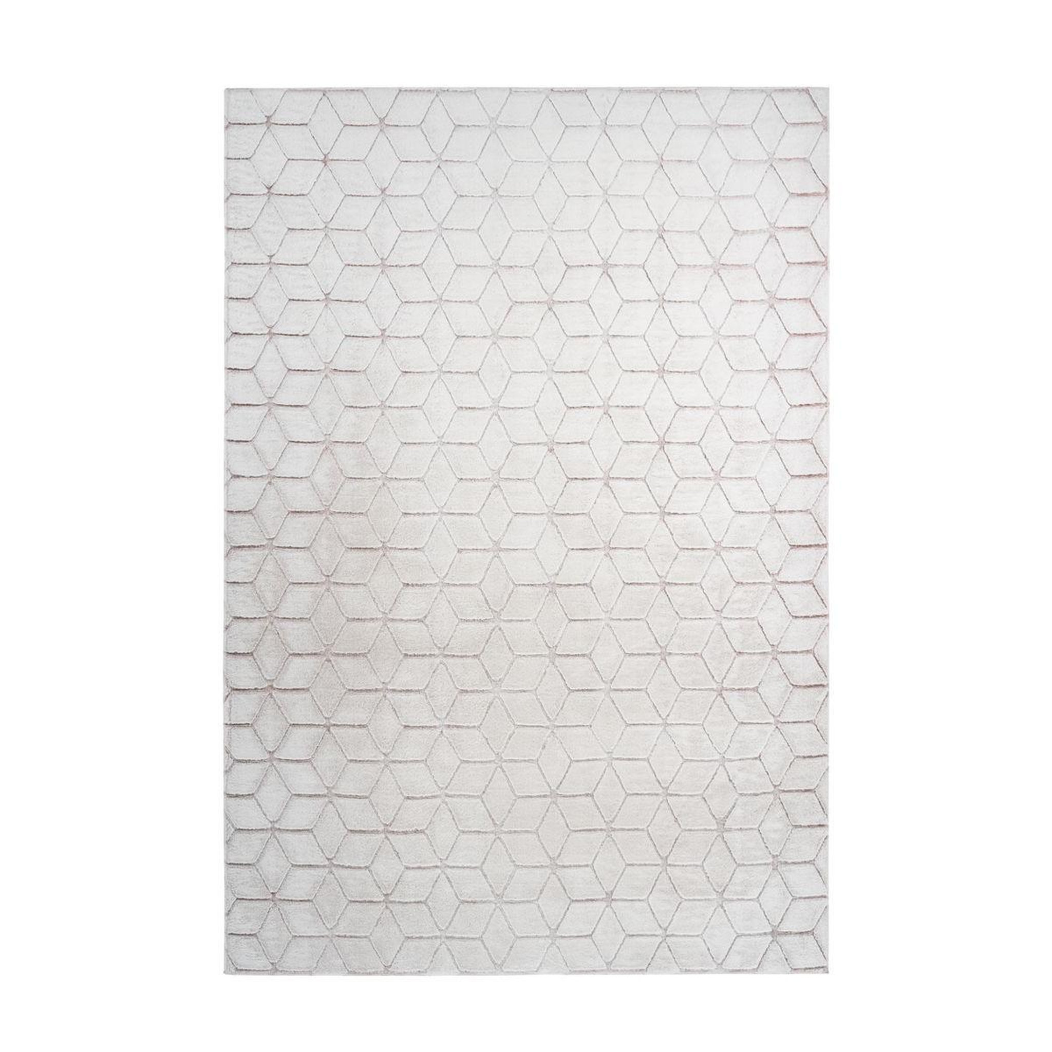 Voir la diapositive 1 : Paris Prix Tapis shaggy effet 3d  vivica  blanc & rose