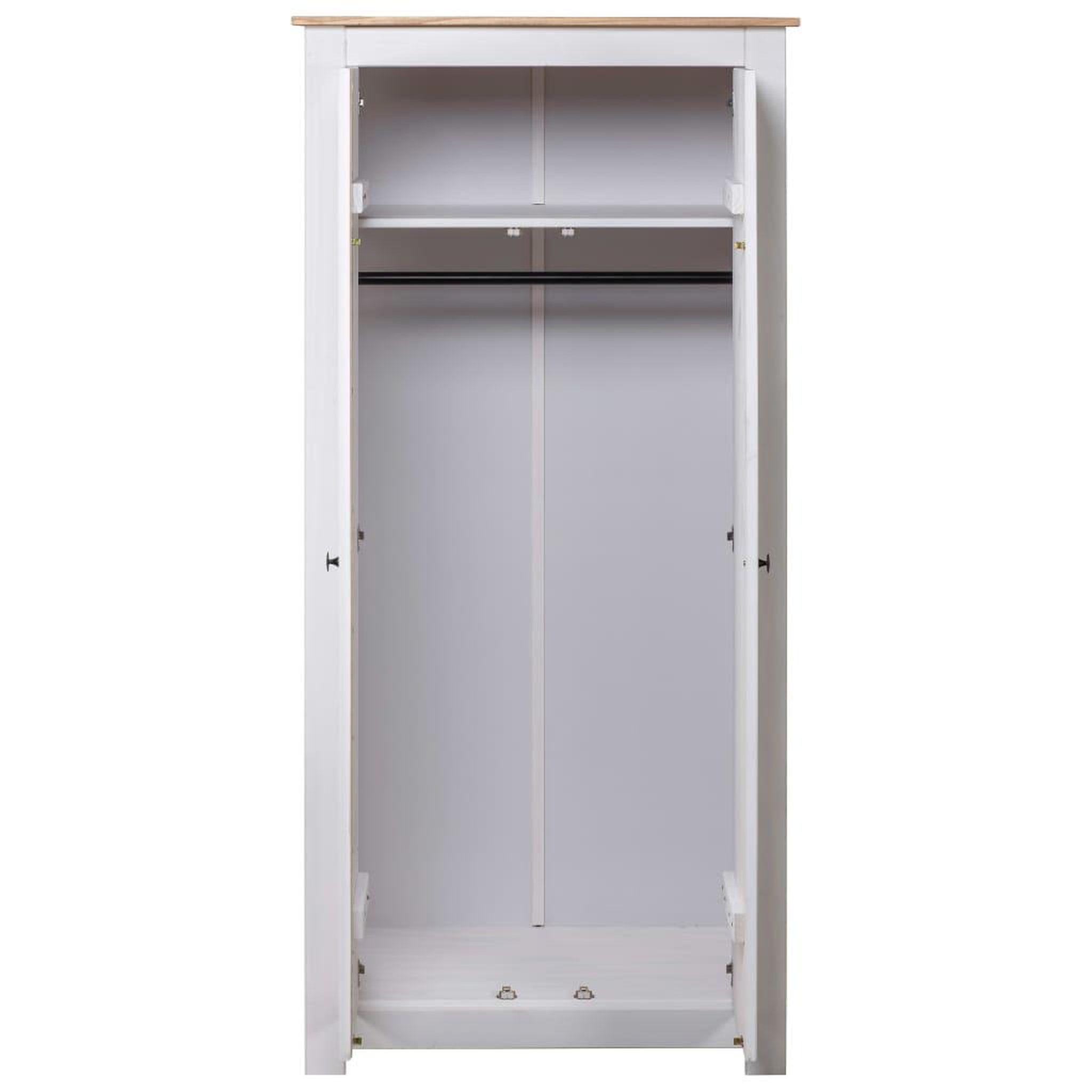 Voir la diapositive 3 : VIDAXL Garde-robe Blanc 80x50x171,5 cm Pin massif Assortiment Panama