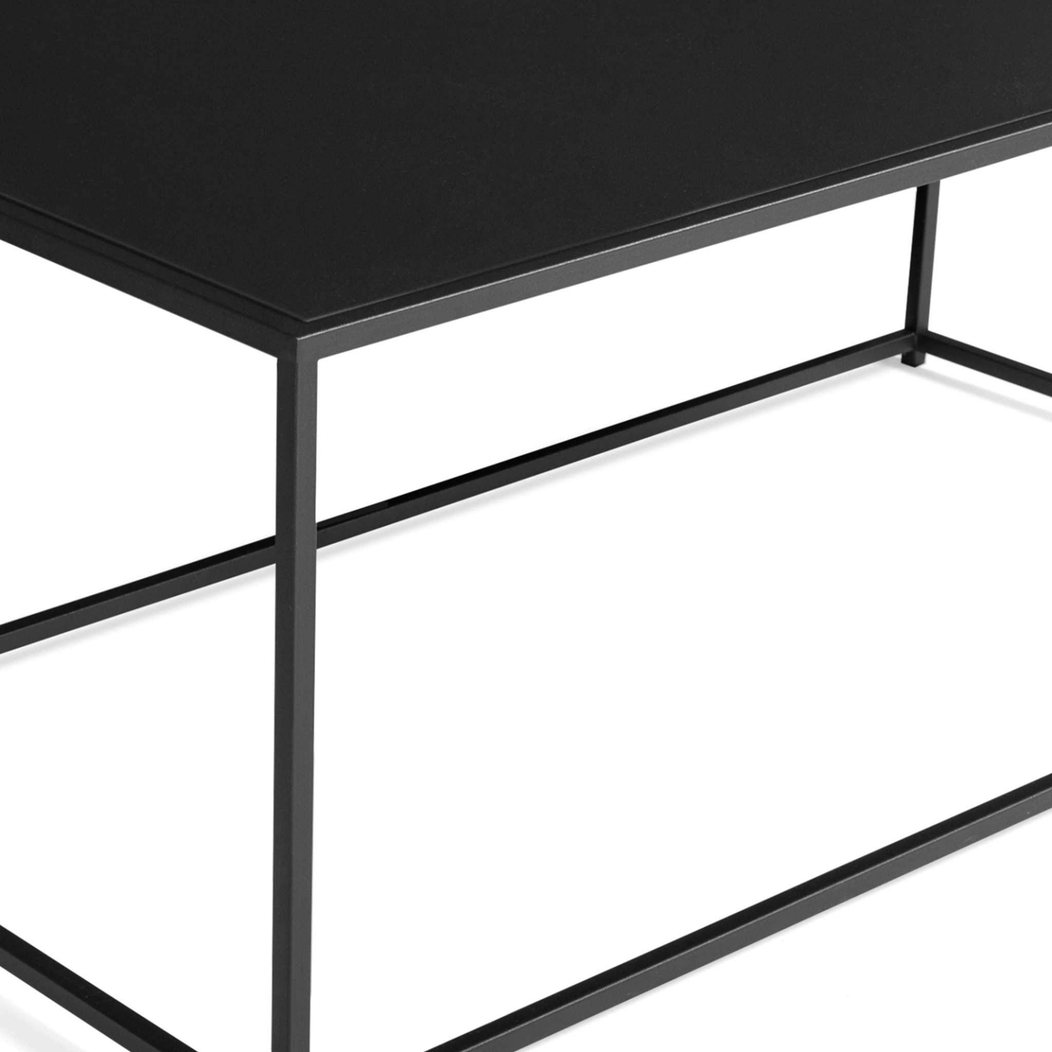 Voir la diapositive 3 : ID MARKET Table basse rectangulaire davis 113 cm en métal noir mat design industriel