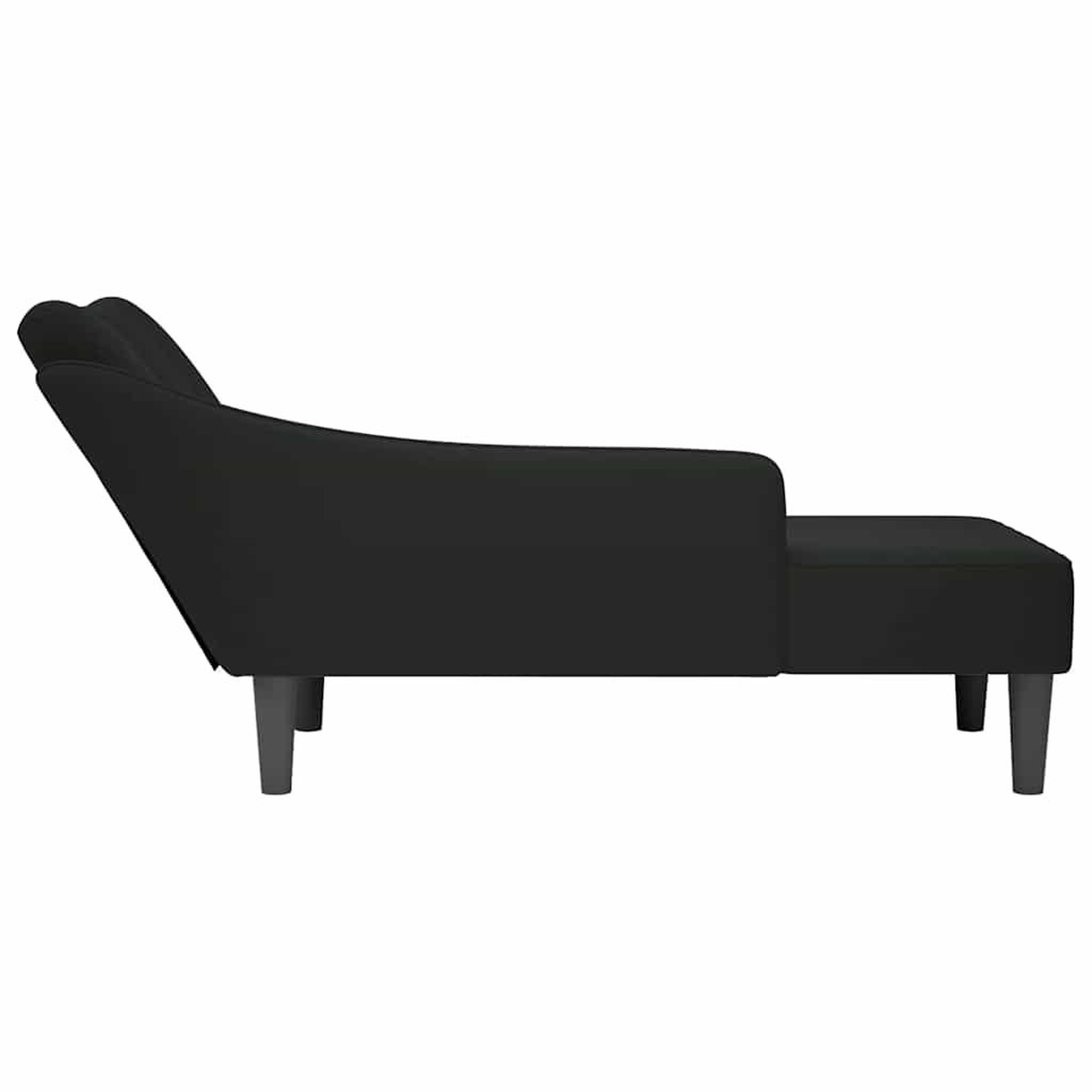 Voir la diapositive 5 : VIDAXL Fauteuil long avec accoudoir droit noir velours