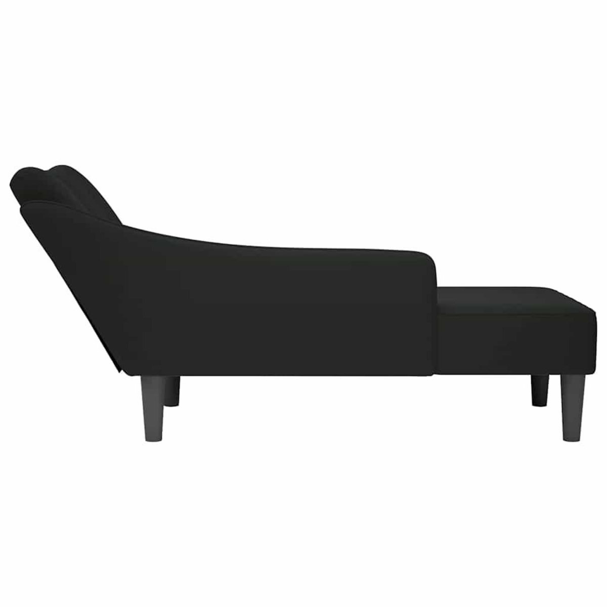 VIDAXL Fauteuil long avec accoudoir droit noir velours