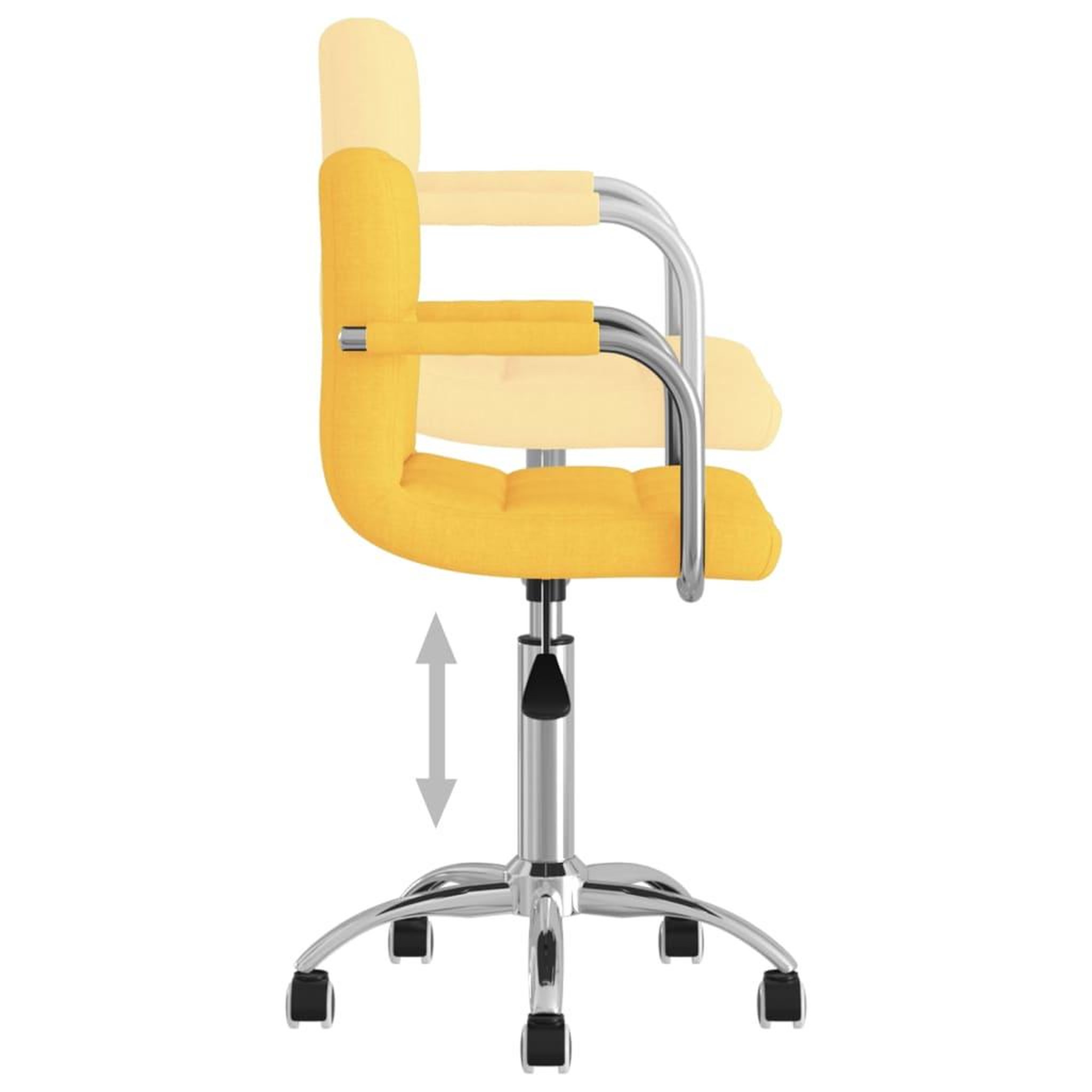Voir la diapositive 5 : VIDAXL Chaise pivotante de salle a manger Jaune moutarde Tissu