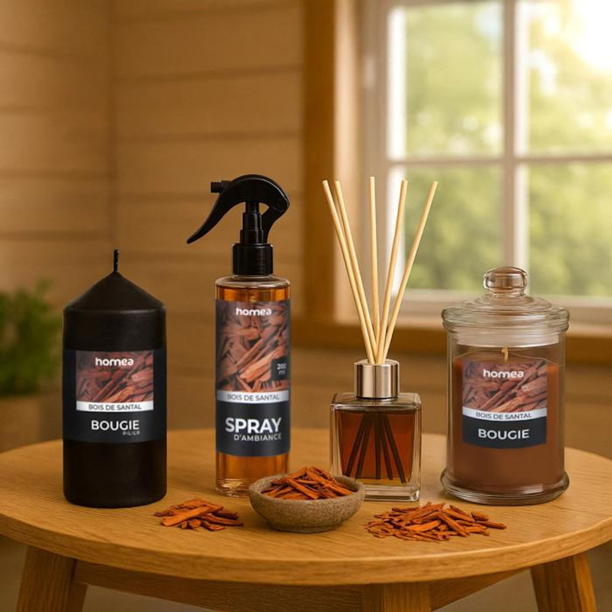 Paris Prix Bougie Verrine Parfumée  Essentiel II  11cm Bois de Santal