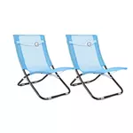 O'Beach Lot de 2 chaises de plage pliables - O'Beach - Dimensions : 58 x 47 x 61 cm