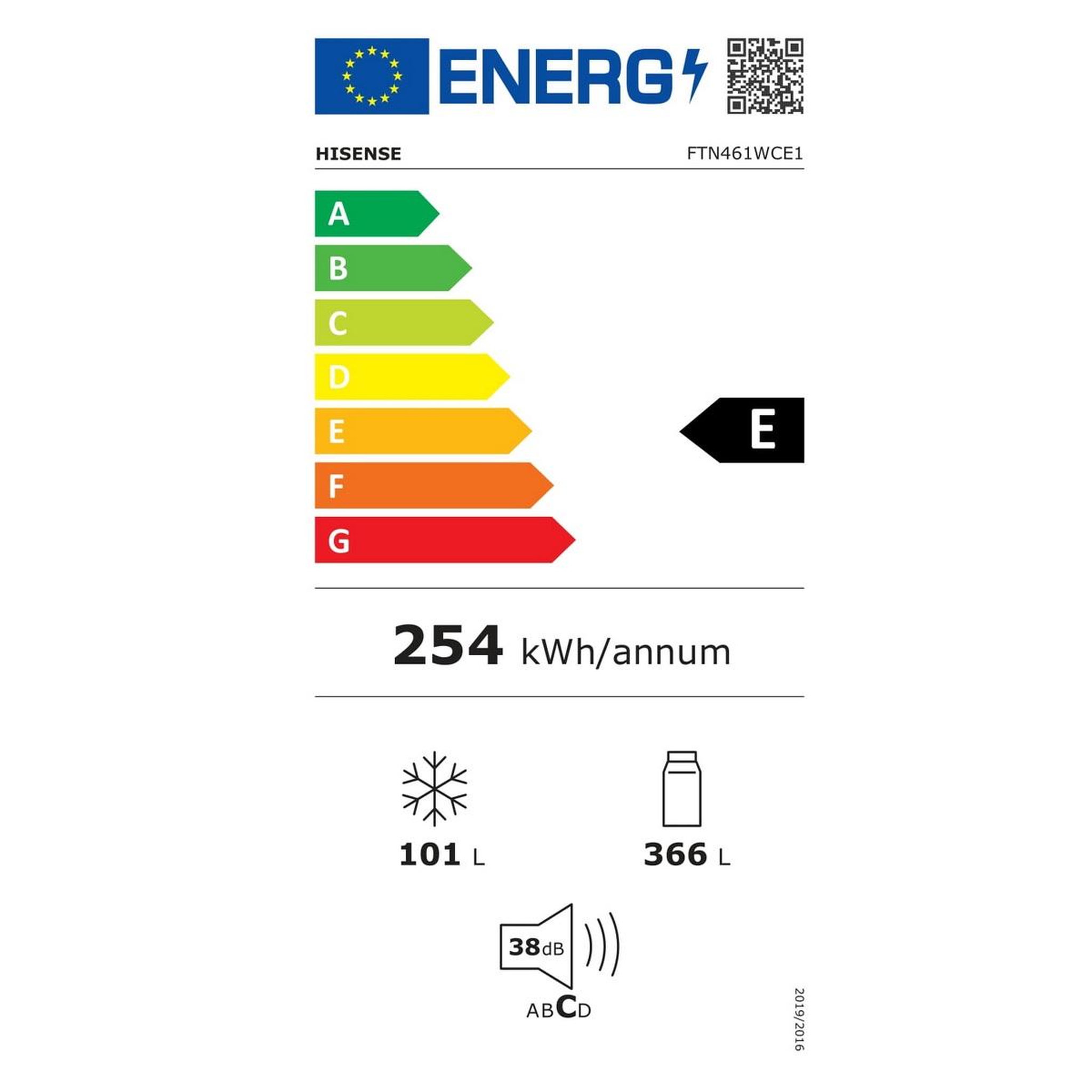 Voir la diapositive 2 : Hisense Réfrigérateur combiné 70.4cm 467l métal brillant - ftn461wce1
