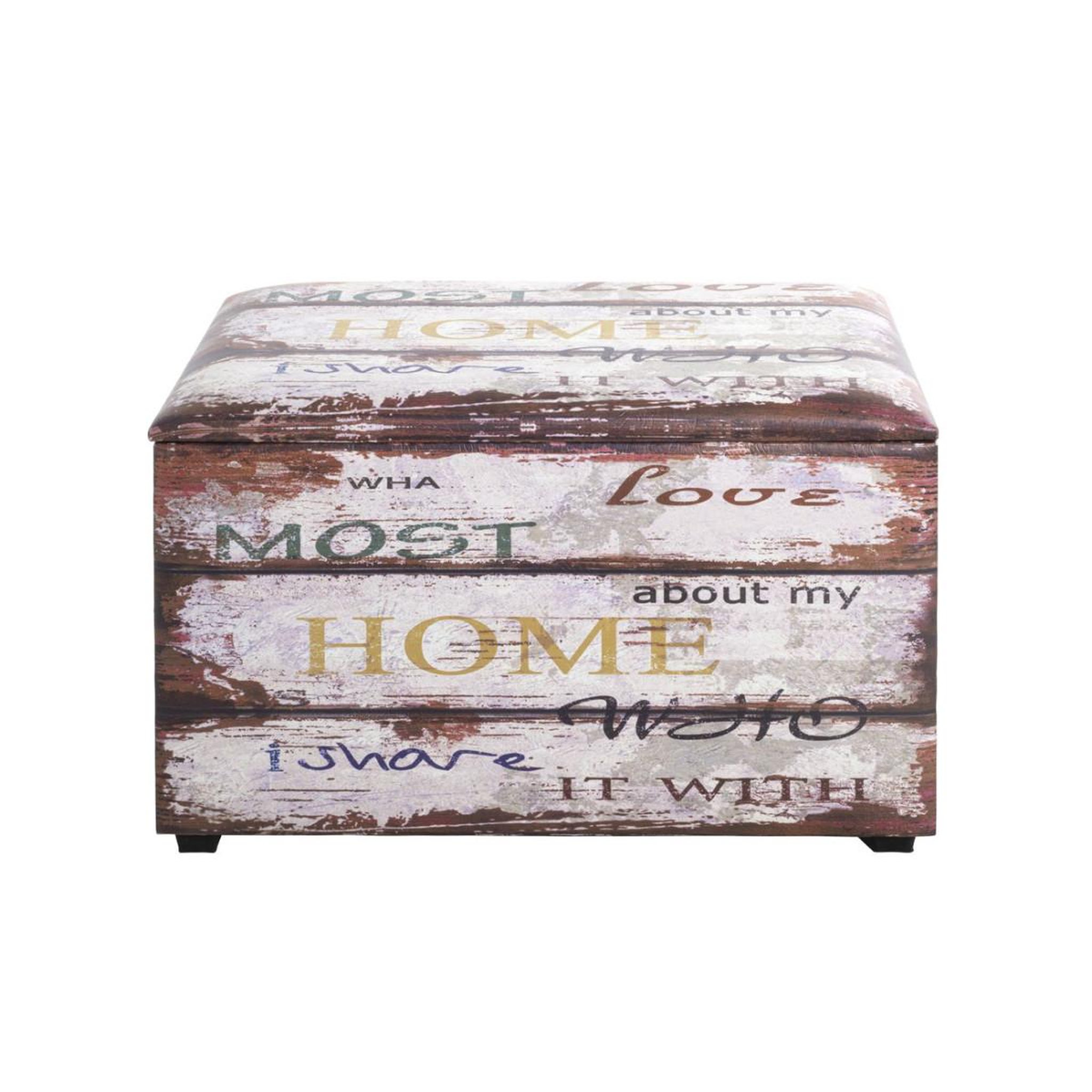 Voir la diapositive 2 : Paris Prix Coffre de Rangement Vintage  Mots  65cm Marron