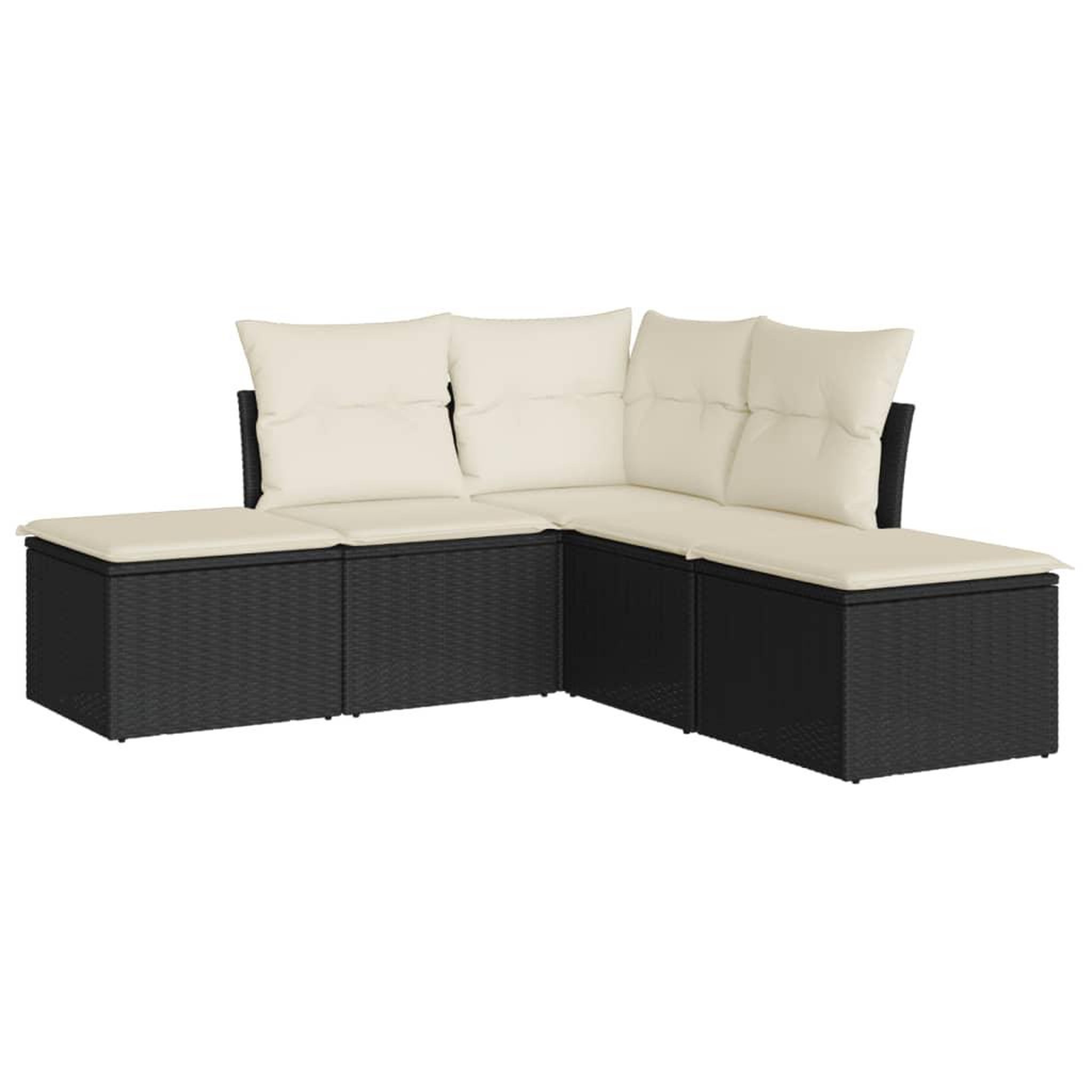 Voir la diapositive 2 : VIDAXL Salon de jardin 5 pcs avec coussins noir resine tressee
