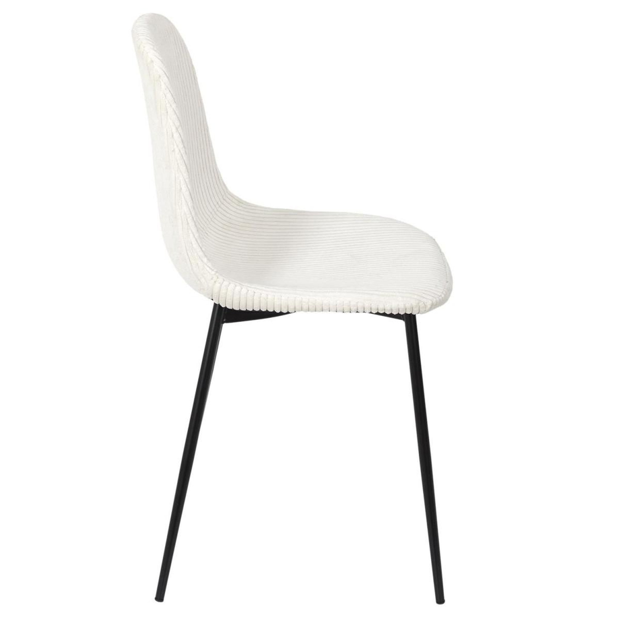 Voir la diapositive 4 : The Home Deco Factory Lot de 4 chaises côtelé  scott  85cm beige