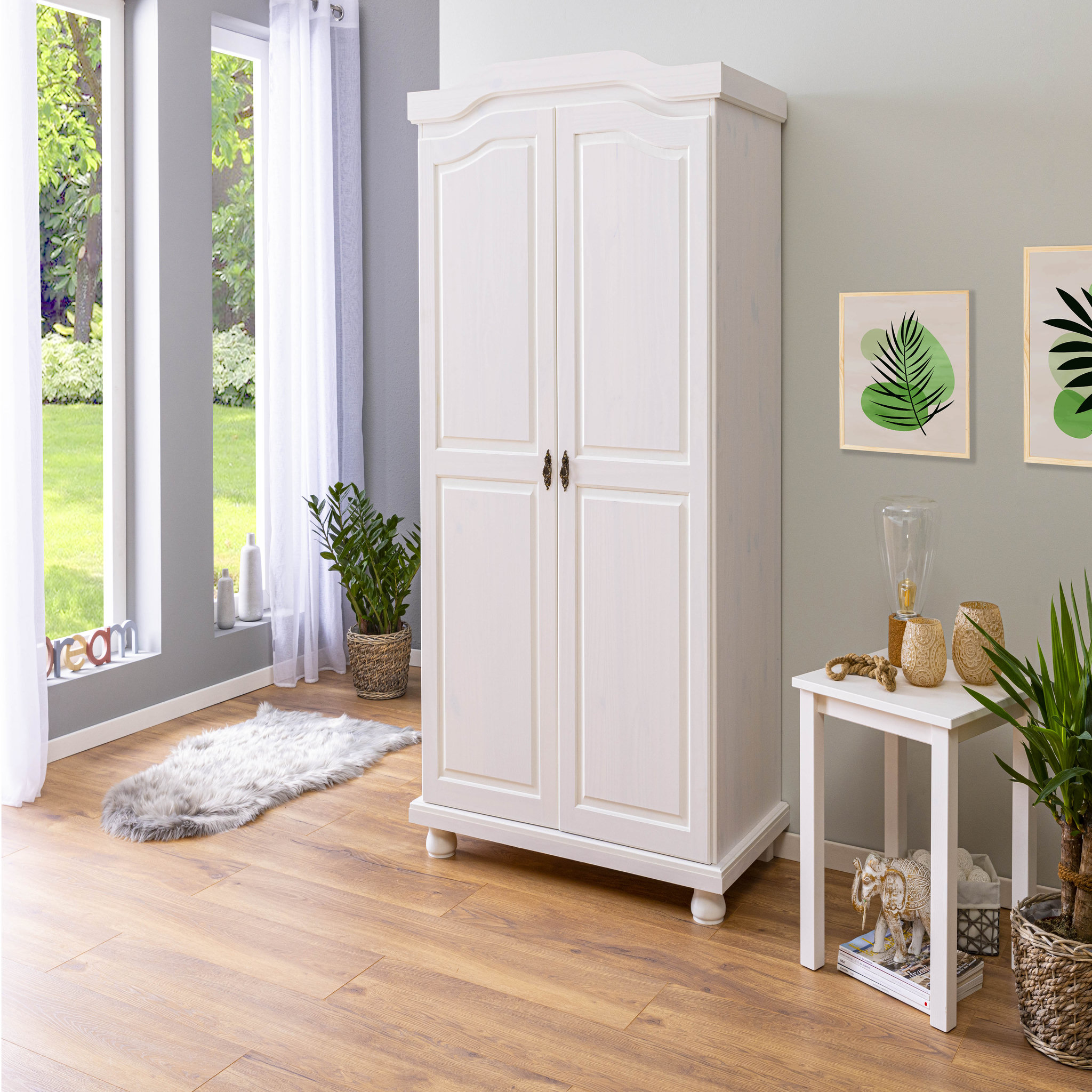 Armoire 2 portes en bois massif HEDDA 