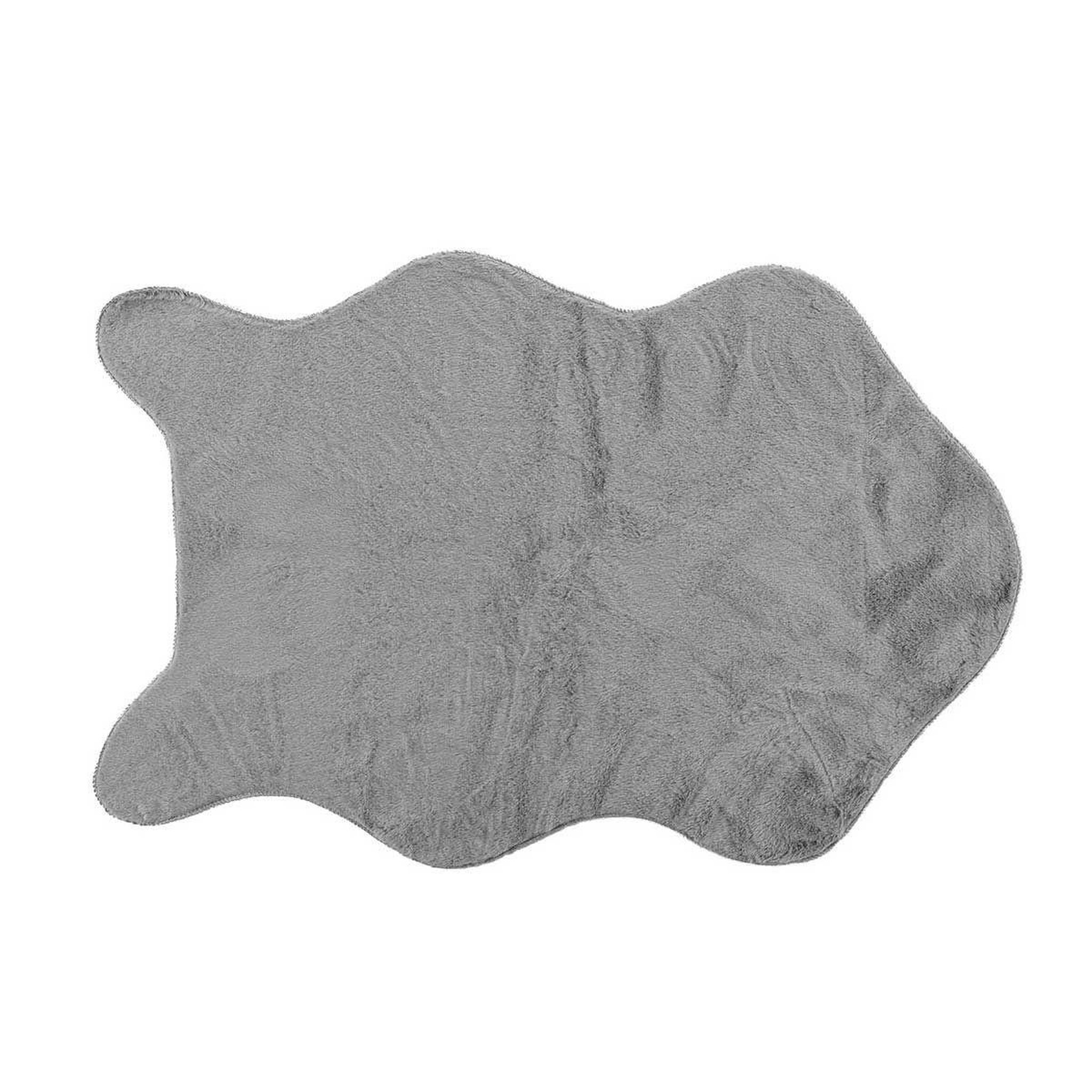Douceur d'Intérieur Tapis imitation fourrure  réglisse  60x90cm gris