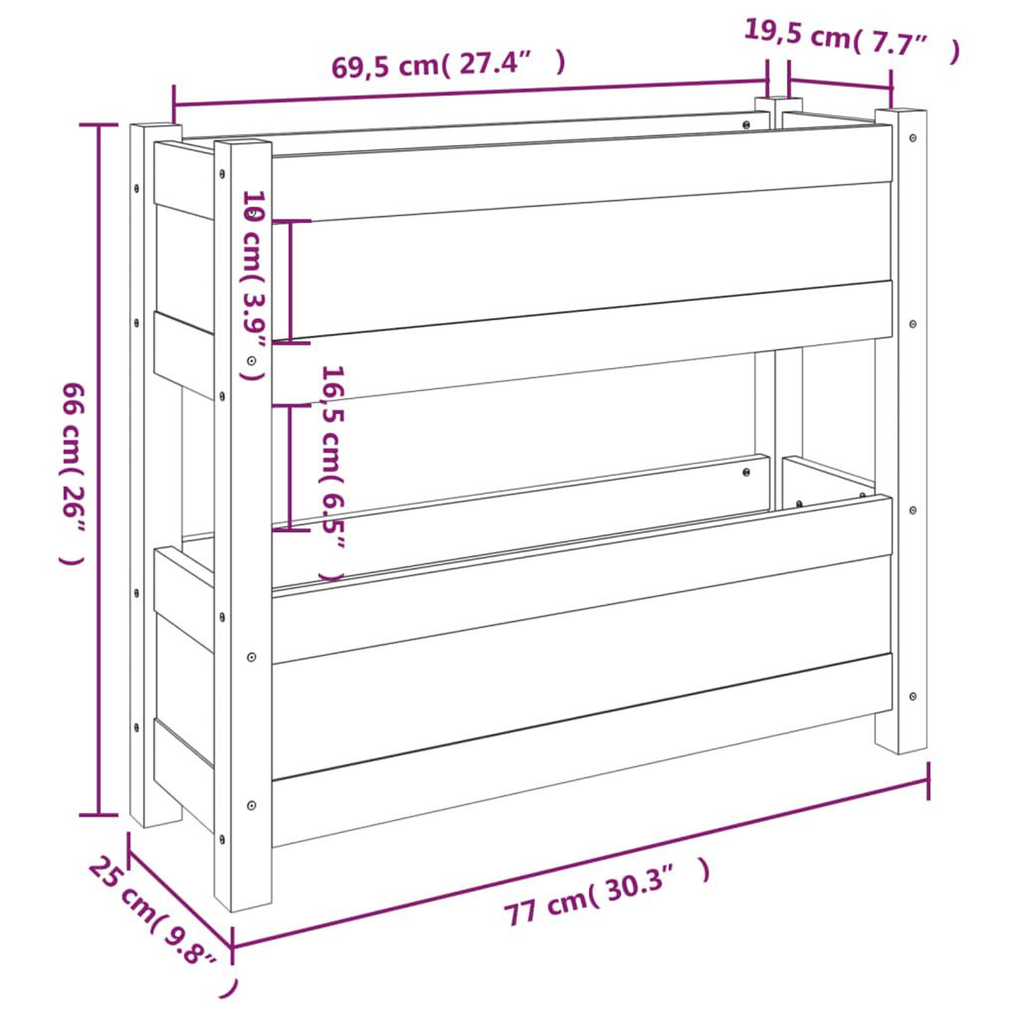 Voir la diapositive 6 : VIDAXL Jardiniere Blanc 77x25x66 cm Bois massif de pin