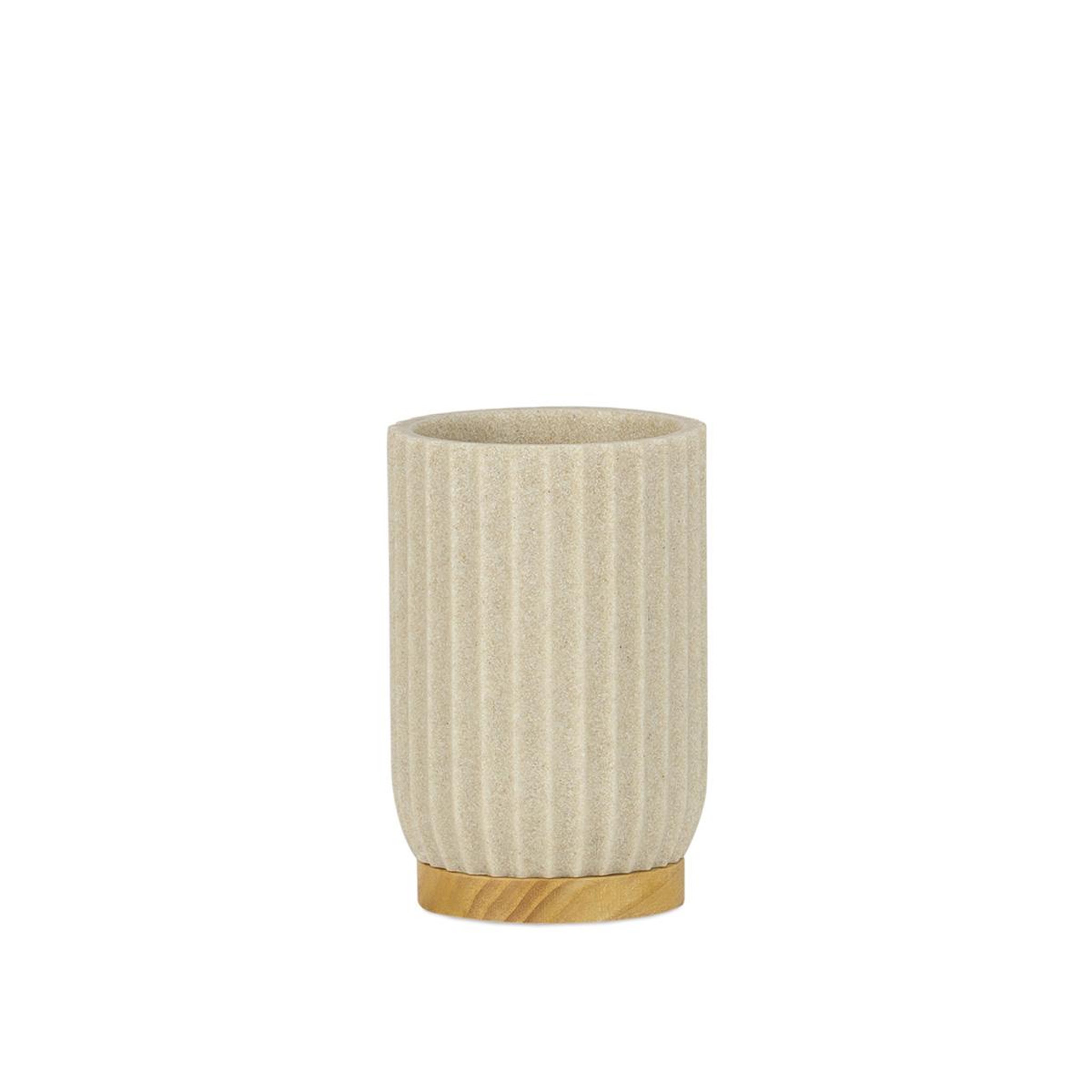 MAISON AUBERTIN Porte brosse a dent résine beige oceano