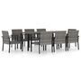 Voir la diapositive 2 : VIDAXL Ensemble a manger de jardin 9 pcs Resine tressee Gris