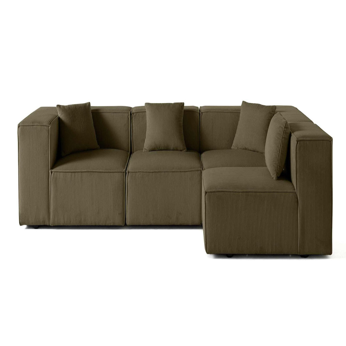 LISA DESIGN Arty - canapé modulable d'angle droit 4 places - en velours côtelé