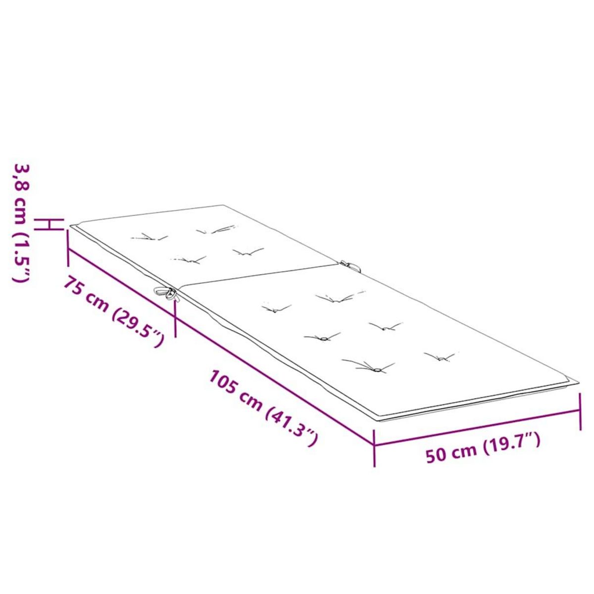 VIDAXL Coussin de chaise de terrasse carreaux rouge (75+105)x50x4 cm