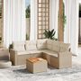 Voir la diapositive 1 : VIDAXL Salon de jardin avec coussins 6 pcs beige resine tressee